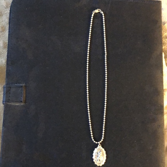 SOLID Sterling Silver Saint Christopher Pendant Necklace.16”Chain- New Condition - Picture 5 of 13